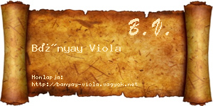 Bányay Viola névjegykártya
